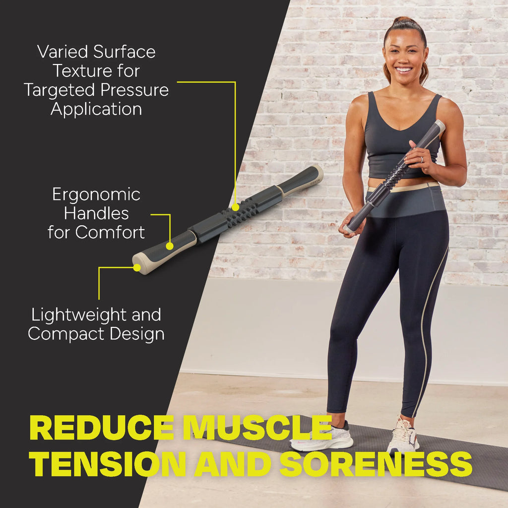 by Chris Hemsworth Massage Roller Stick for Muscle Soreness, Black/Sand with 3-Month  Membership