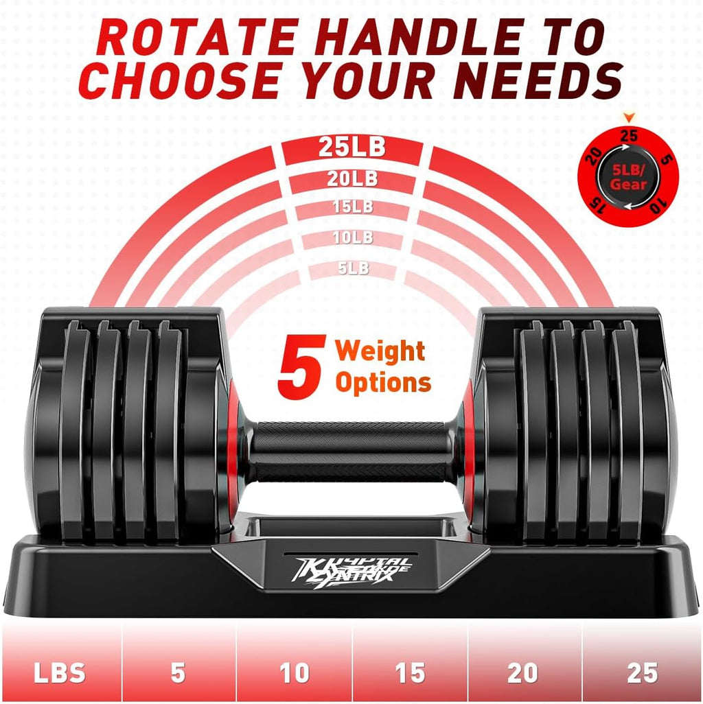 25/55Lbs Adjustable Dumbbells Set, Dumbbells with Anti-Slip Metal Handle for Exercise & Fitness Fast Adjust Weight for Full Body Workout Fitness