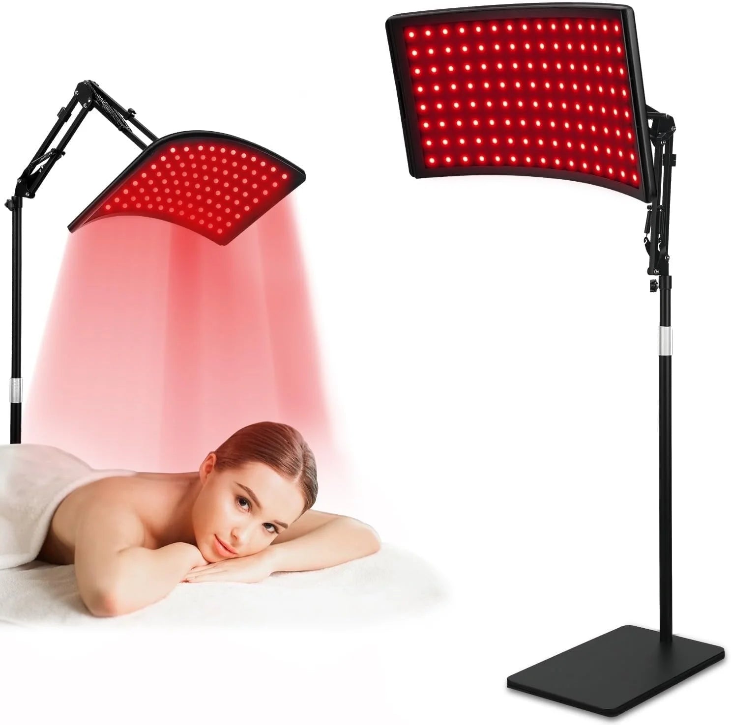 Red Light Therapy for Face and Body, Red Infrared Light Therapy Lamp with Stand Led 660Nm Red Light-Therapy& 850Nm Infrared Light Device for Body